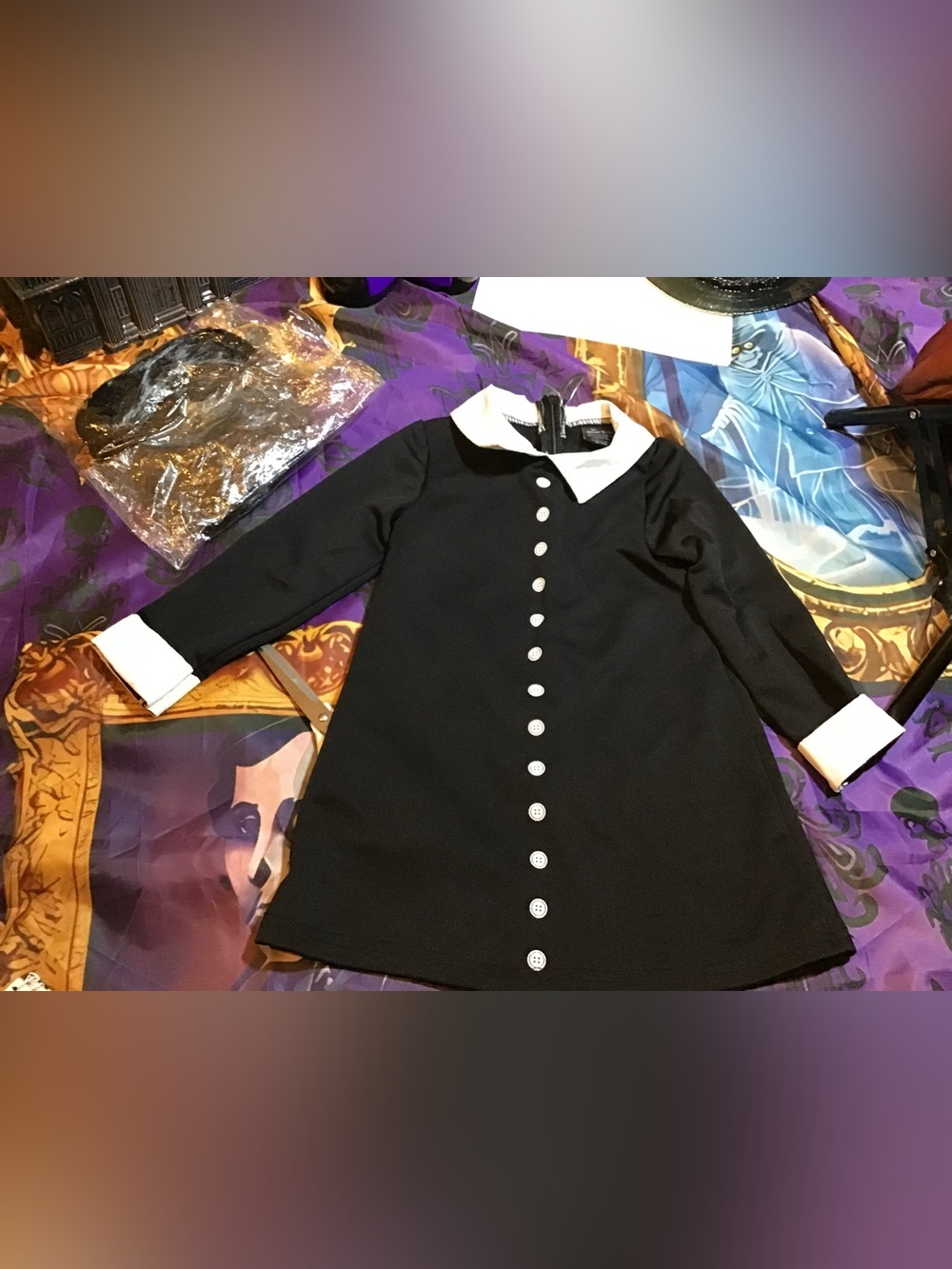 The Addams family Wednesday infant costume size 18-24 months with wig
